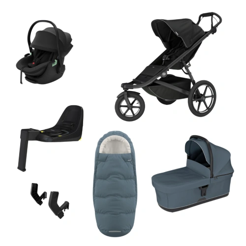 THULE Urban Glide 3 Black magnetická spona + korba Dark Slate + autosedačka Maple + báze Alfi + fusak Elements M/L + adaptér MC