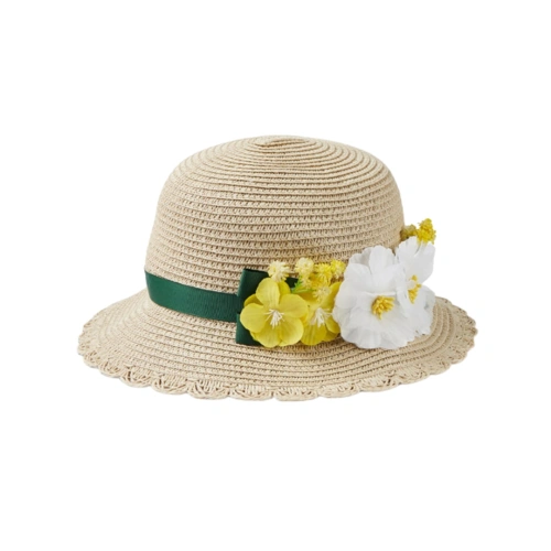 MAYORAL dívčí klobouk s květy béžová