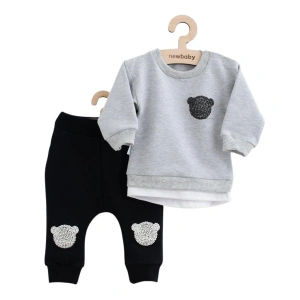 NEW BABY kojenecká souprava tričko a tepláčky Brave Bear ABS šedá vel. 68 cm