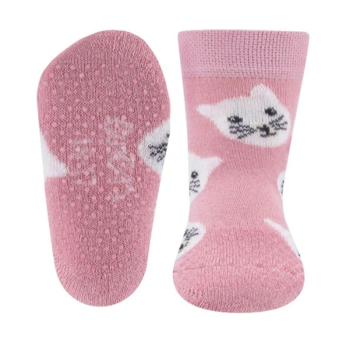 EWERS dívčí ponožky ABS kočičky růžová