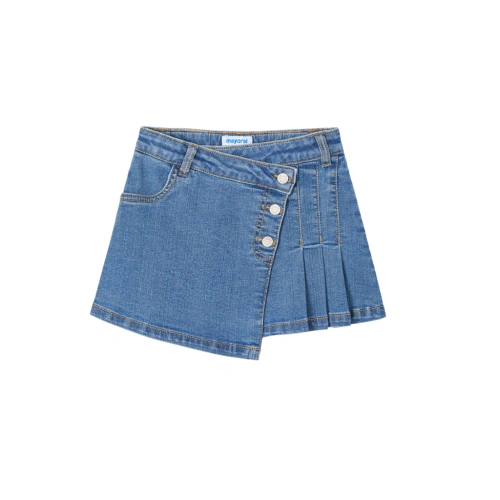 MAYORAL dívčí sukně denim se záhyby modrá