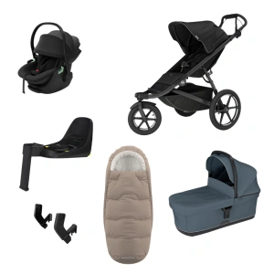 THULE Urban Glide 3 Black magnetická spona + korba Dark Slate + autosedačka Maple + báze Alfi + fusak Elements M/L + adaptér MC (28)