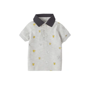 MAYORAL chlapecké polo tričko KR s potiskem šedá - 80 cm