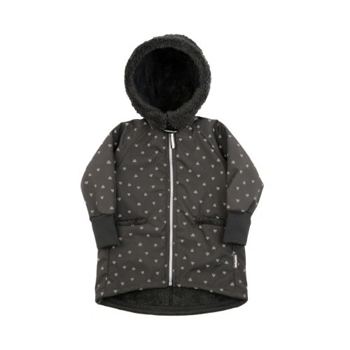LITTLE THINGS kabátek softshellový reflexní srdíčkatý černá