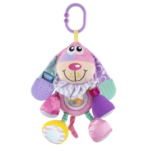 PLAYGRO Závěsný pejsek s kousátky růžový