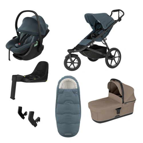 THULE Urban Glide 3 Dark Slate magnetická spona + korba Tinted Taupe + autosedačka Maple + báze Alfi + fusak Elements M/L + adaptér MC