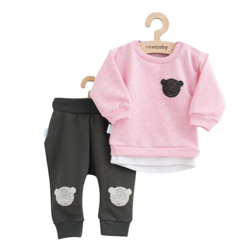 NEW BABY kojenecká souprava tričko a tepláčky Brave Bear ABS růžová