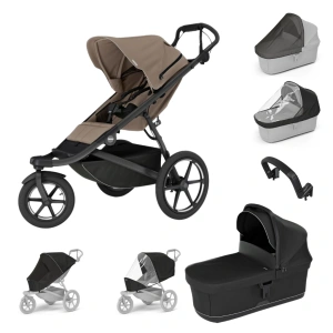 THULE Urban Glide 3 Tinted Taupe + korba Black + pláštěnka + moskytiéra + madlo + pláštěnka a moskytiéra na korbu