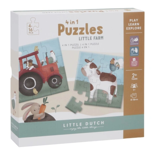 LITTLE DUTCH puzzle 4v1 Farma