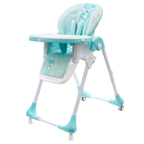 NEW BABY Jídelní židlička Minty Fox ekokůže a vložka pro miminka