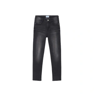 MAYORAL dívčí džíny skinny s nápisem na kapse, tmavě šedá - 152 cm