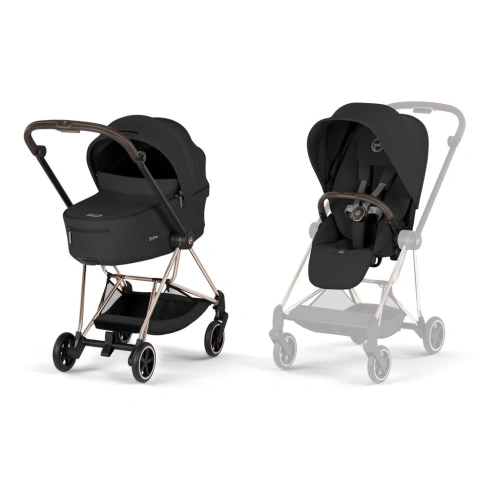 CYBEX Mios Comfort Rosegold + skládací korba Sepia Black