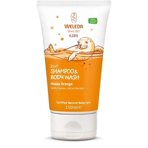 WELEDA 2 v 1 sprchový krém a šampon Šťastný pomeranč