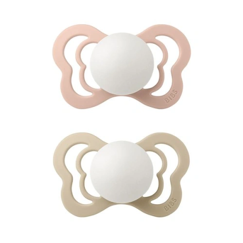 BIBS Couture ortodontické dudlíky z přírodního kaučuku Noční Blush/Vanilla velikost 2 (6m+)