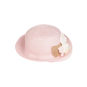 MAYORAL dívčí slaměný klobouk růžová vel. 44 cm