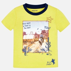 MAYORAL chlapecké tričko KR divoký západ žlutá - 110 cm