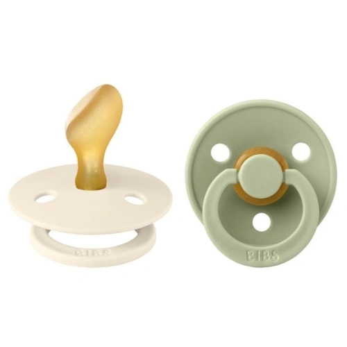 BIBS Colour anatomický dudlík z přírodního kaučuku 2ks Ivory/Sage - velikost 1