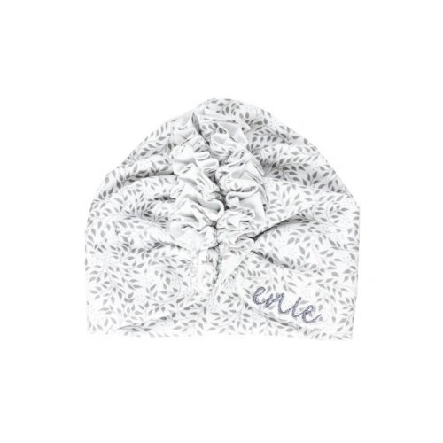 ENIE BABY dívčí čepice Turban Grey Leaves