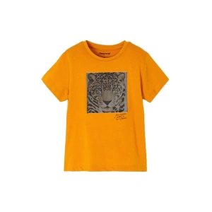 MAYORAL chlapecké tričko KR jaguár oranžové - 128 cm