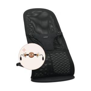 BABYBJÖRN lehátko Bouncer Bliss Black/Mesh + hrazda Očička Googly Eyes Black/White