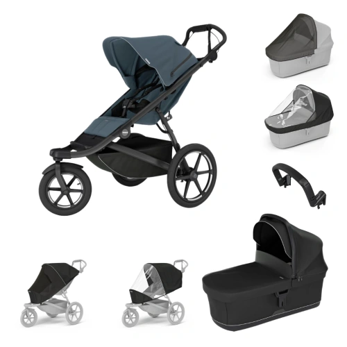 THULE Urban Glide 3 Dark Slate magnet + korba + pláštěnka + moskytiéra + madlo + pláštěnka a moskytiéra na korbu