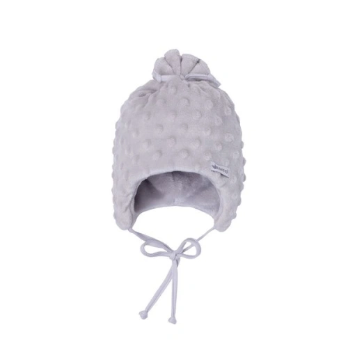 ESITO Dětská zimní čepice Minky Teddy - stříbrná / Vel. 34 - 38