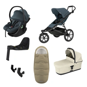 THULE Urban Glide 3 Dark Slate magnetická spona + korba Soft Beige + autosedačka Maple + báze Alfi + fusak Elements M/L + adaptér MC (68)