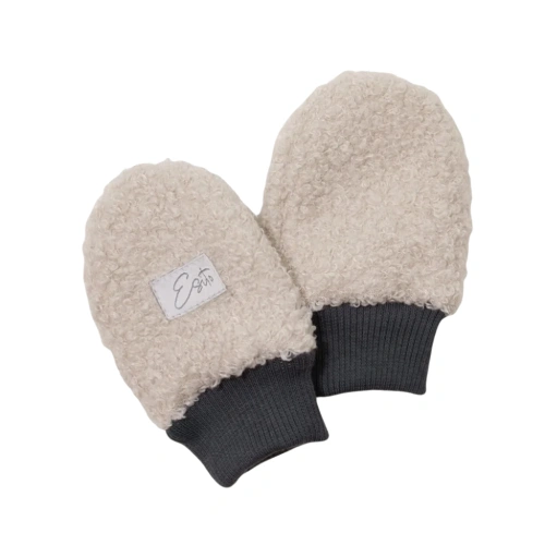 ESITO zimní bezpalcové rukavice Teddy fleece double nature smetanová