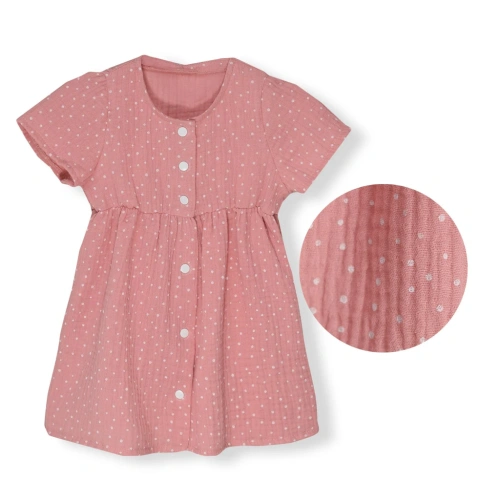 ESITO mušelínové šaty Barunka Cameo pink dot růžová