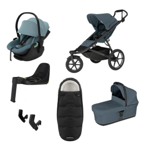 THULE Urban Glide 3 Dark Slate magnetická spona + korba Dark Slate + autosedačka Maple Mid Blue + báze Alfi + fusak Elements M/L Black + adaptér MC