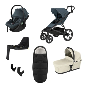 THULE Urban Glide 4-wheel Dark Slate magnetická spona + korba Soft Beige + autosedačka Maple Dark Blue + báze Alfi + fusak Elements M/L Black + adaptér MC
