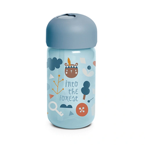 SUAVINEX Lahvička s brčkem FOREST 340 ml - modrá
