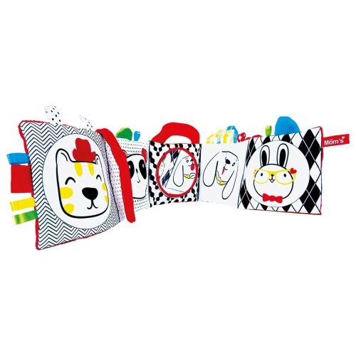 MOMS CARE Senzorické leporelo White & Black