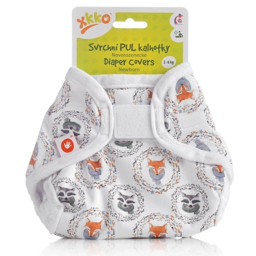 XKKO svrchní PUL kalhotky Newborn Fox&Raccon