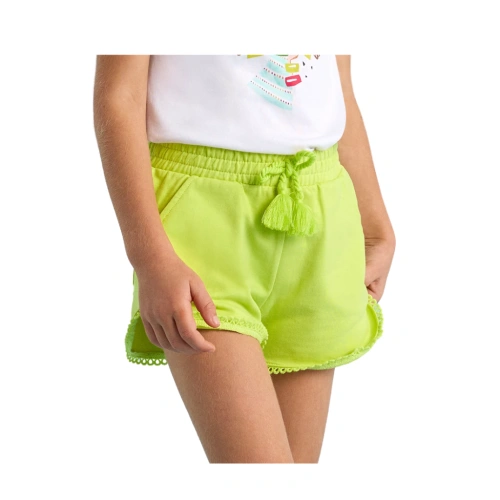 MAYORAL dívčí kraťasy s krajkou Citrus žlutá