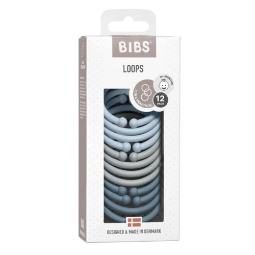 BIBS kroužky Loops 12ks Baby Blue/Cloud/Petrol
