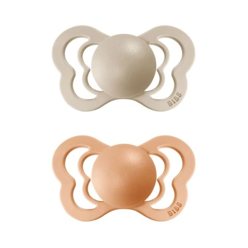 BIBS Couture dudlík ze silikonu 2 ks Vanilla/ Peach - velikost 1 (0-6m.)