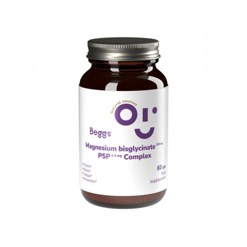 BEGGS doplněk stravy Magnesium bisglycinate 380 mg + P5P COMPLEX 1,4 mg 60 kapslí