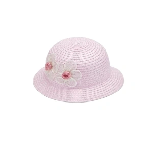 MAYORAL Dívčí klobouk, růžový s květy - 48 cm