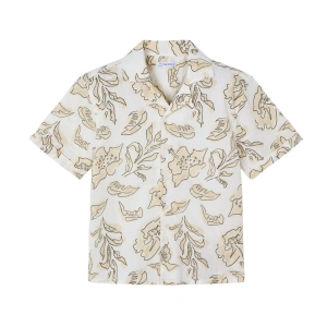 MAYORAL chlapecká košile KR Listy bílá, béžová