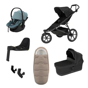 THULE Urban Glide 3 Black magnetická spona + korba Black + autosedačka Maple+ báze Alfi + fusak Elements M/L + adaptér MC (44)