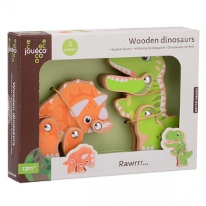 JOUÉCO sada dřevěných dinosaurů 2ks 12m+ (1)