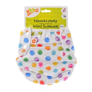 XKKO Jednovelikostní kojenecké plavky Watercolour Polka Dots