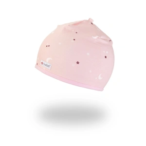 LITTLE ANGEL čepice podšitá BIO Outlast® sv. růžová hvězdičky/růžová baby vel. 1 | 36-38 cm