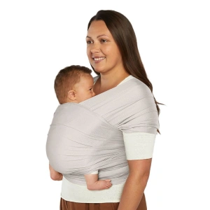 ERGOBABY nosící šátek Aura Sustainably Sourced Knit MESH Baby Wrap Soft Grey