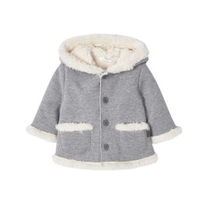 MAYORAL chlapecký kabátek s kožíškem, šedá/ bílá - 65 cm