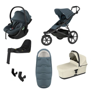 THULE Urban Glide 3 Dark Slate magnetická spona + korba Soft Beige + autosedačka Maple + báze Alfi + fusak Elements M/L + adaptér MC (66)