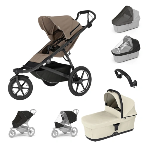THULE Urban Glide 3 Tinted Taupe + korba + pláštěnka + moskytiéra + madlo + pláštěnka a moskytiéra na korbu