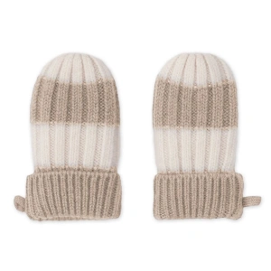 LODGER rukavice Stripe Merino Beige vel. 0 - 12 měsíců