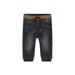 MAYORAL chlapecké kalhoty na tkaničku černý denim - 80 cm